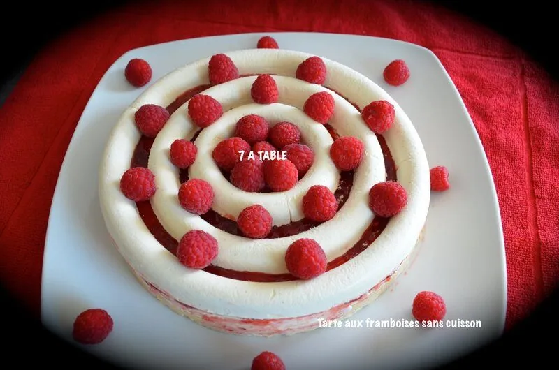 Tarte aux framboises sans cuisson