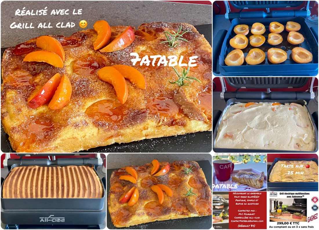Moelleux aux abricots realisé avec le grill all Clad