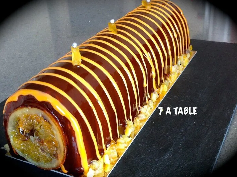 Bûche au chocolat et mandarine