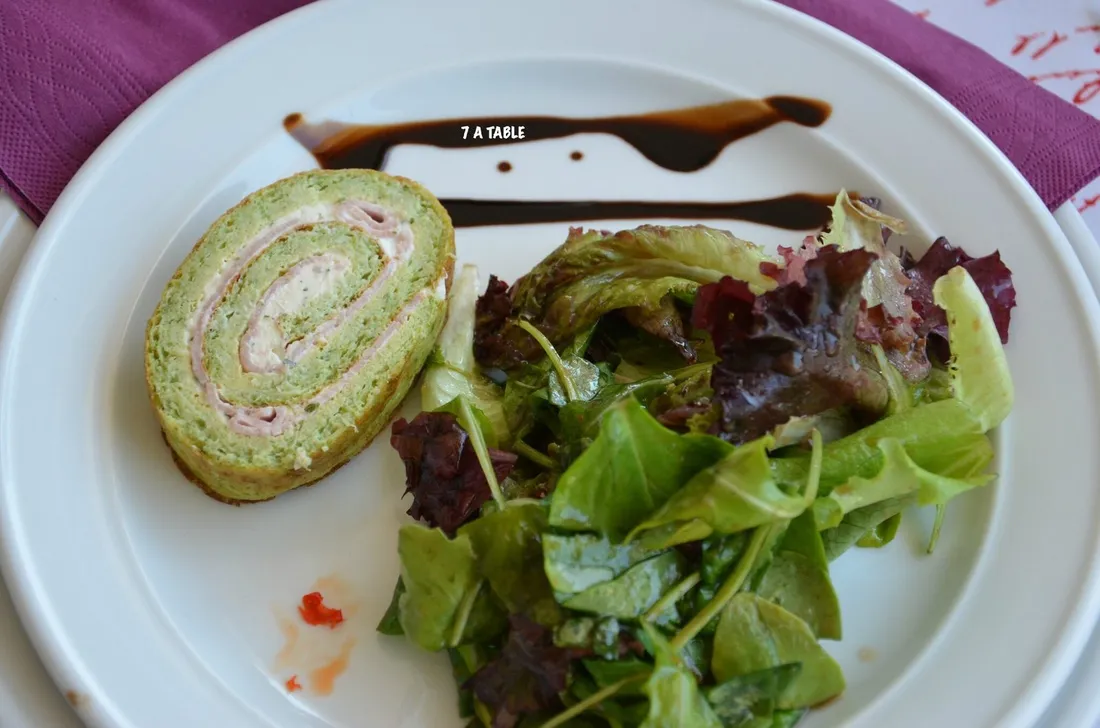 Roulé aux poireaux et jambon