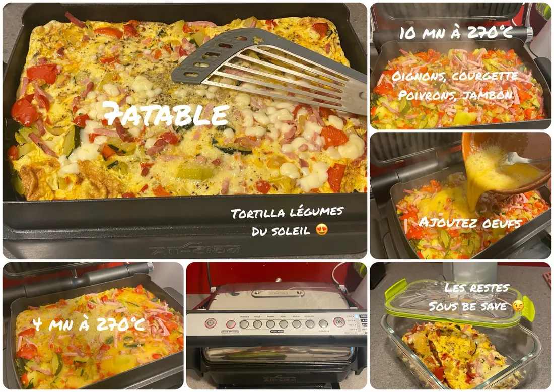 Tortilla légumes avec le grill all Clad
