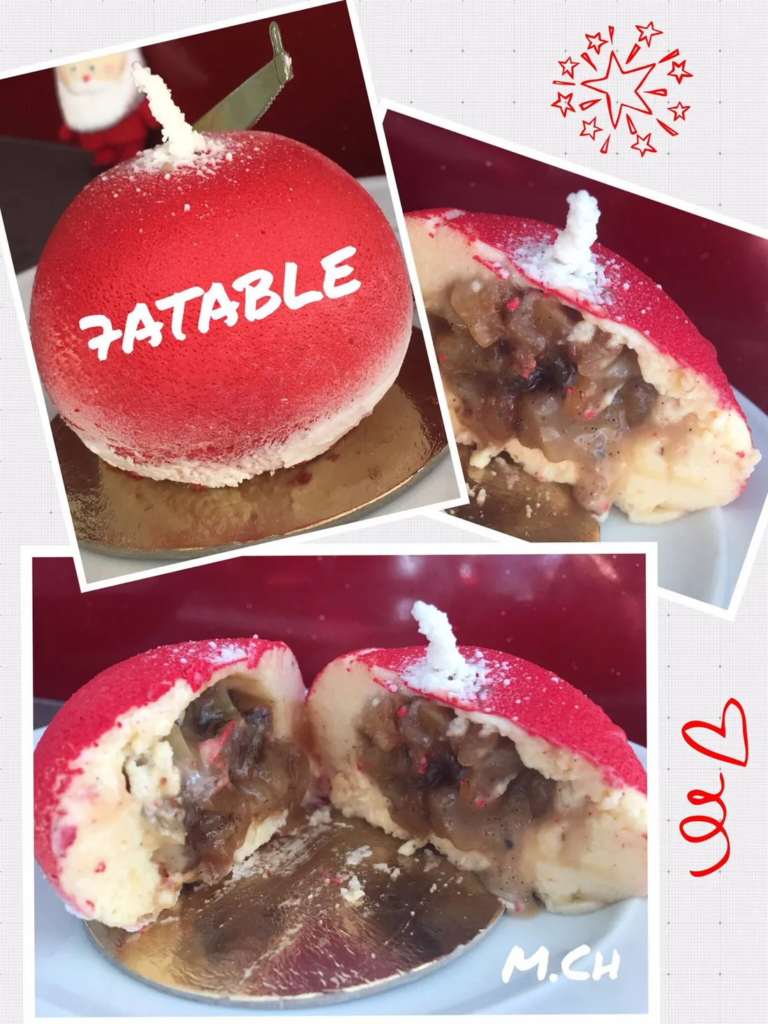 Boules de Noël poire caramel en 3D