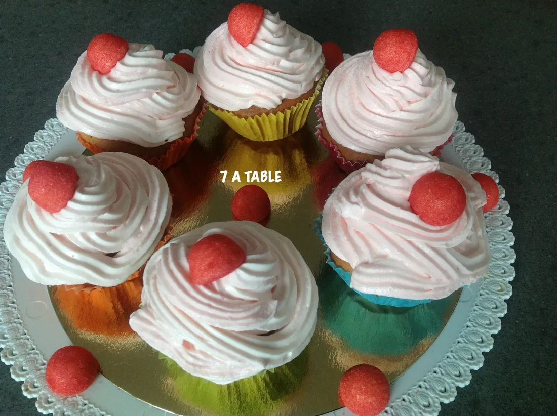 Cupcakes à la fraise tagada