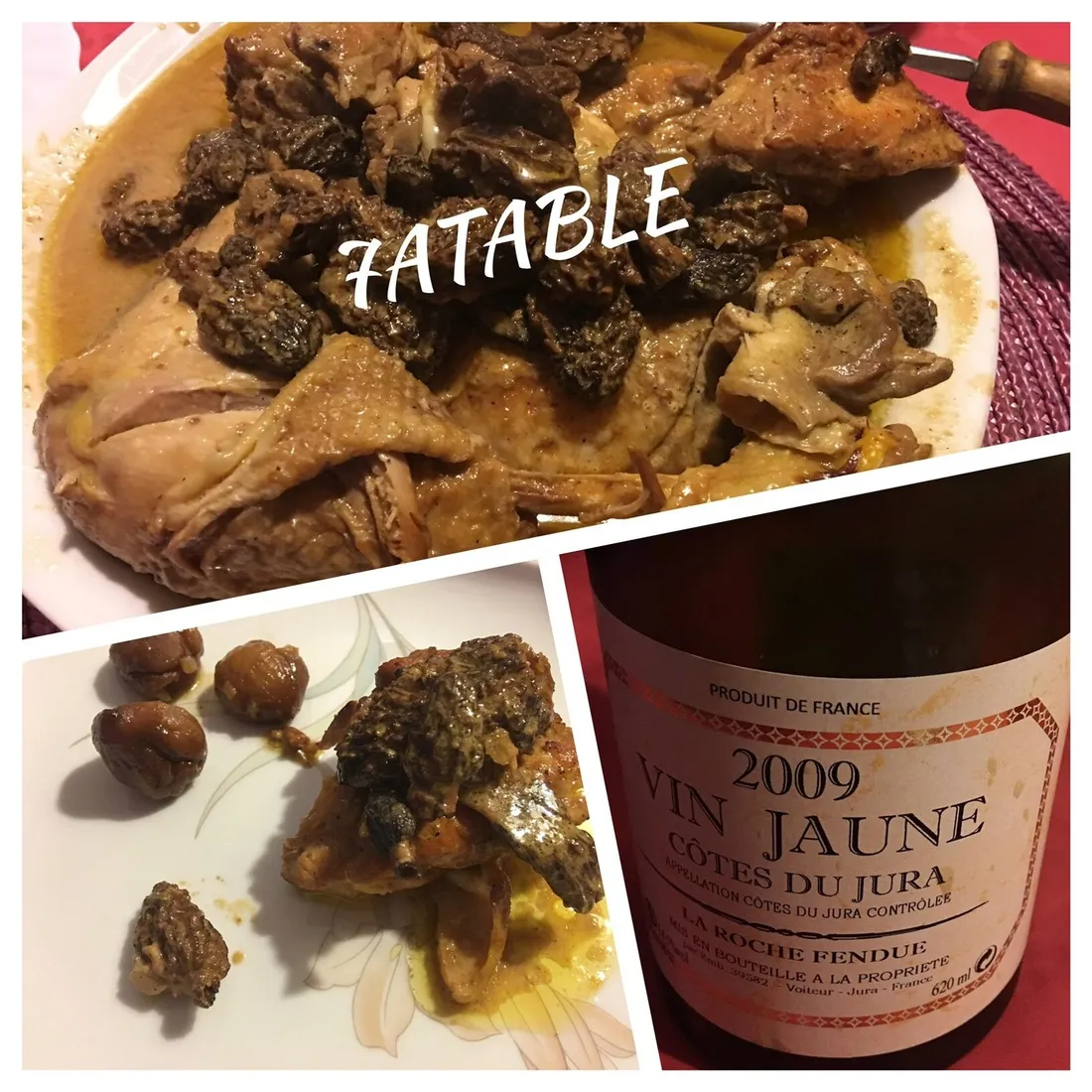 Chapon ou volaille au vin jaune du jura