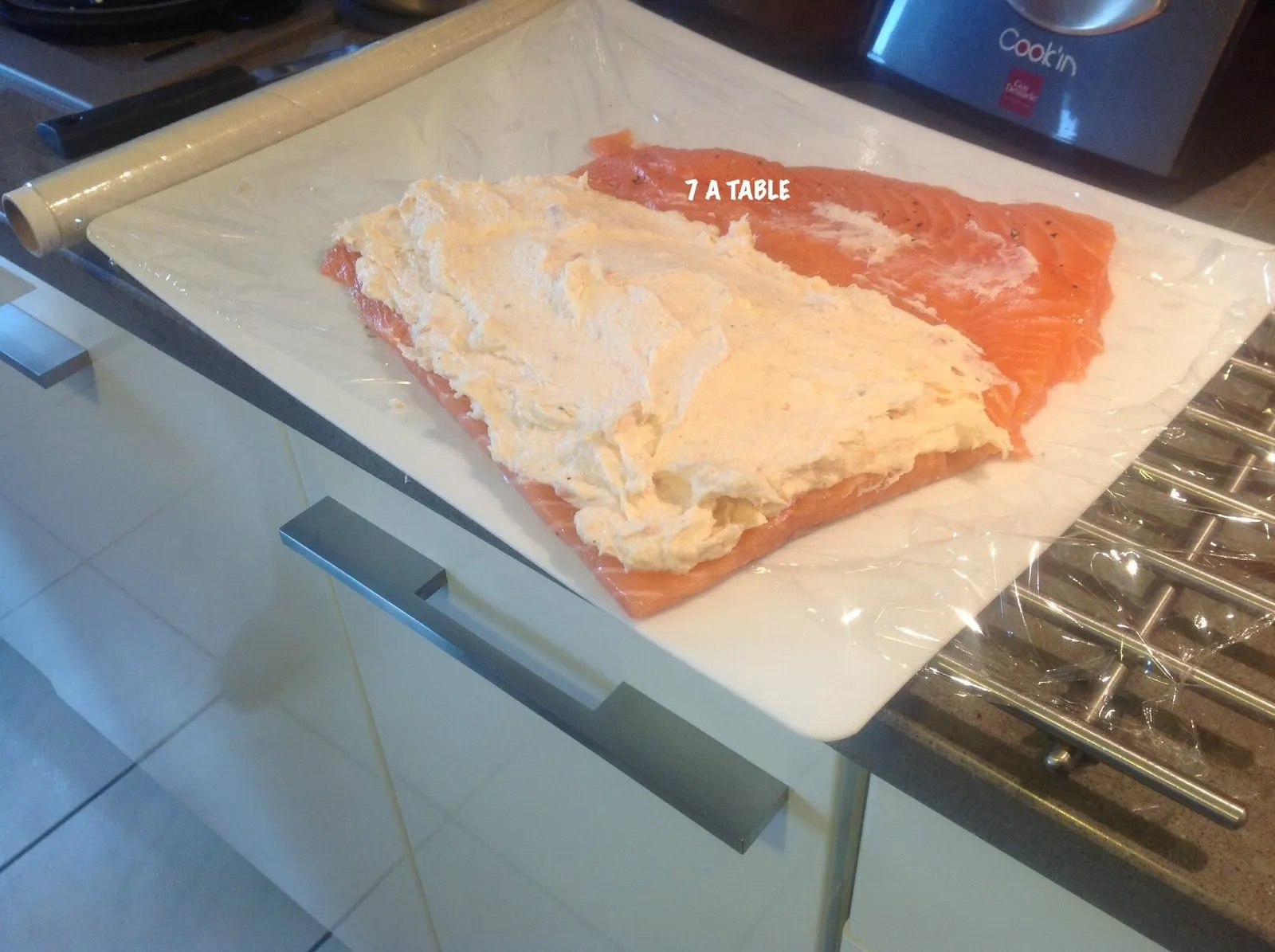 Filet de saumon farci et sa sauce à la mangue