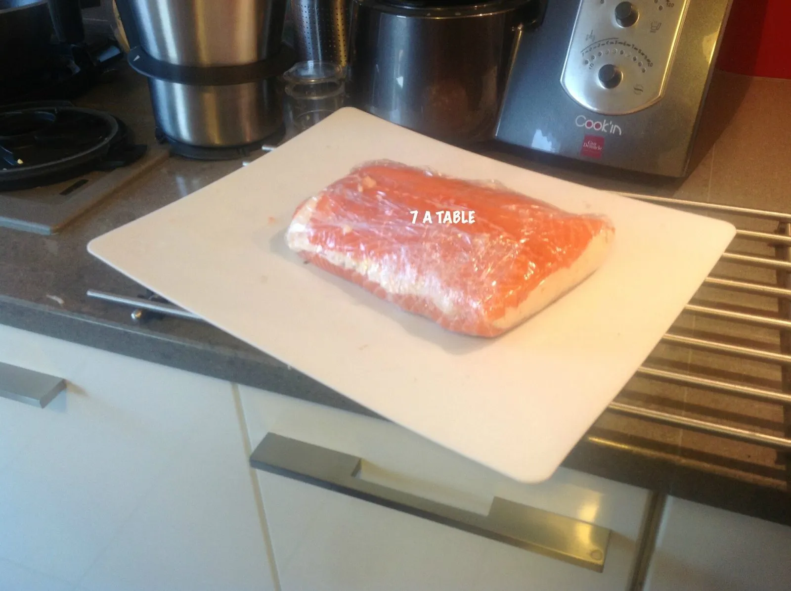 Filet de saumon farci et sa sauce à la mangue